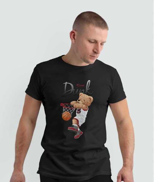 Мъжка тениска с щампа Мечета Slam Dunk bear